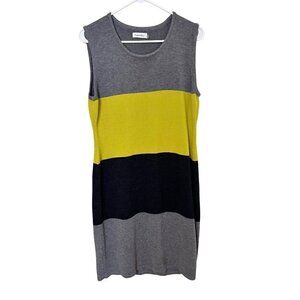Calvin Klein Sleeveless Color Block Sweater Knit Dress L